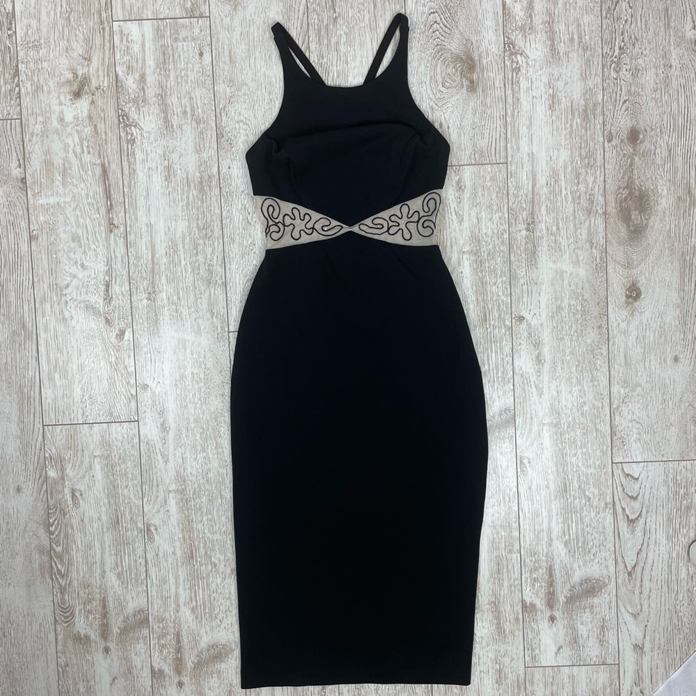 LORI ANN 4 long dress semi sheer vintage slit